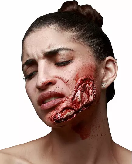 Fałszywe obrażenia odsłoniętej szczęki dla dorosłych Halloween