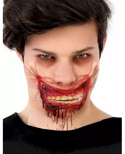 Fałszywa krwawa blizna szczęki zombie 24 x 10 cm