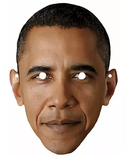 Kartonowa maska Baracka Obamy