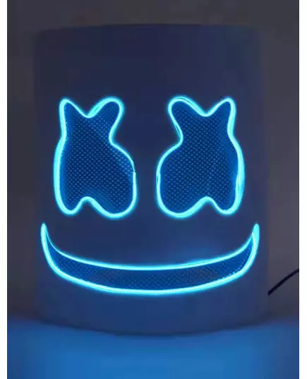 Maska DJ dla dorosłych niebieska led marshmallow