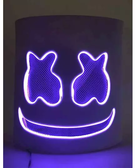 DJ marshmallow led fioletowa maska dla dorosłych