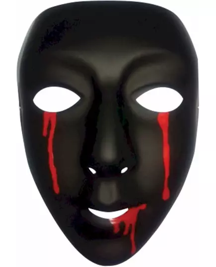 Czarna maska ze łzami krwi Kobieta Halloween