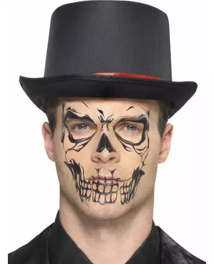 Halloweenowy tatuaż z czarnym szkieletem dla dorosłych