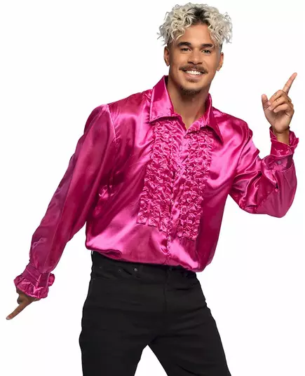 Męska różowa koszula disco, Rozmiar: X-Large (54/56)
