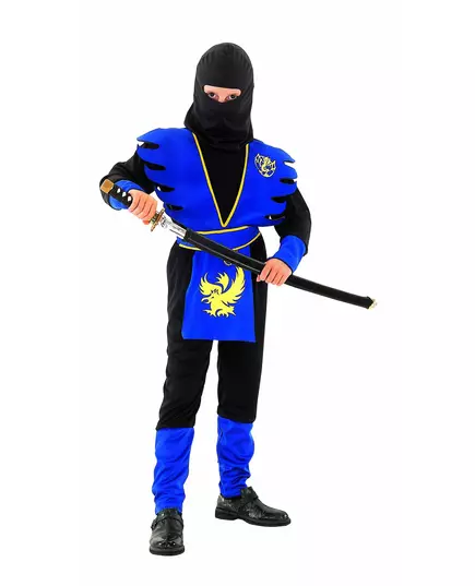 Niebieski kostium ninja dla chłopca, Rozmiar: 10-12 lat (130-140 cm)
