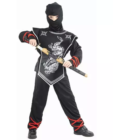 Kostium Ninja Srebrnego Smoka dla chłopca, Rozmiar: 10-12 lat (130-140 cm)