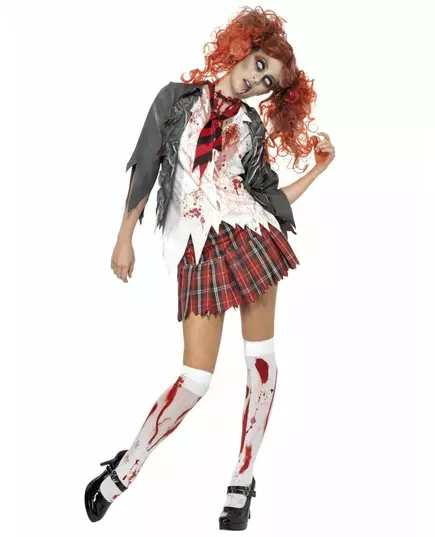 Kostium uczennica zombie na Halloween dla kobiet, Rozmiar: X-Small