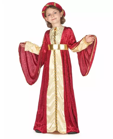 Kostium średniowiecznej królowej dziewczyny, Rozmiar: 7-9 lat (120-130 cm)