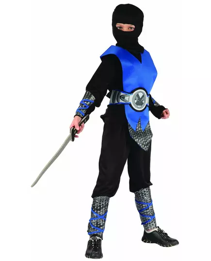 Niebiesko-szary kostium ninja dla chłopca, Rozmiar: 7-9 lat (120-130 cm)