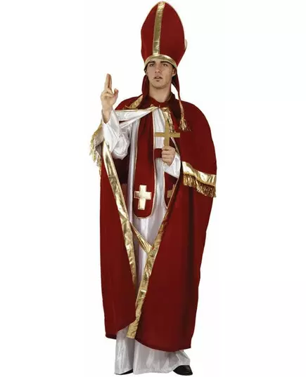 Męski czerwono-biały kostium papieża, Rozmiar: X-Large