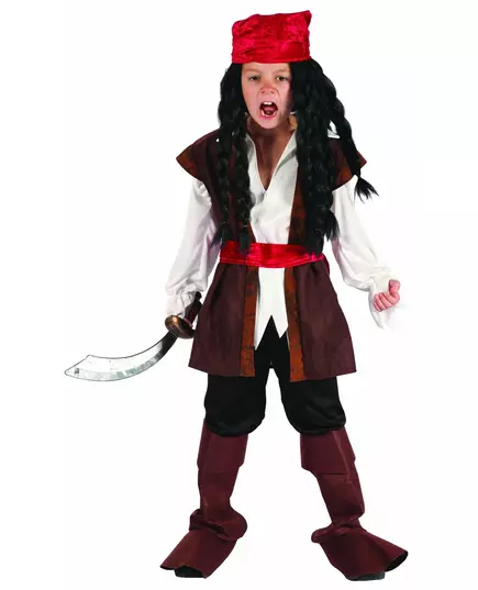 Kostium pirata z chustką dla chłopca, Rozmiar: 7-9 lat (120-130 cm)
