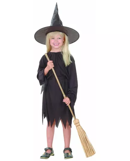 Czarna Czarownica Dziewczyna Halloween Kostium, Rozmiar: 10-12 lat (130-140 cm)