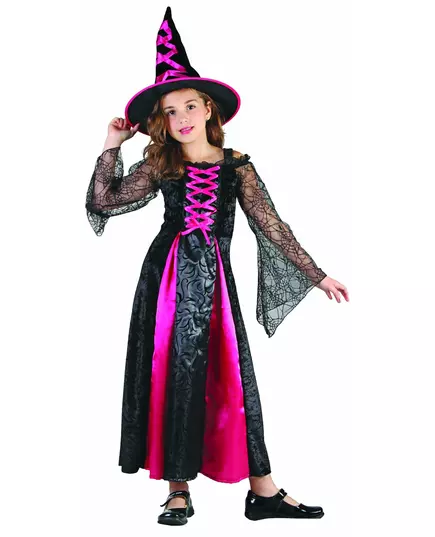 Kostium ząbkowanej wiedźmy na Halloween dla dziewczynki, Rozmiar: 7-9 lat (120-130 cm)
