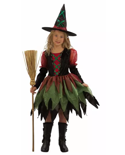 Kostium leśnej czarownicy Halloween Girl, Rozmiar: 10-12 lat (130-140 cm)
