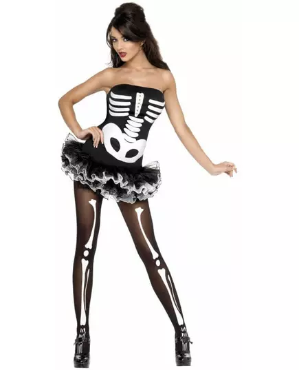 Seksowny kostium szkieletu dla kobiet z tutu na Halloween, Rozmiar: Small