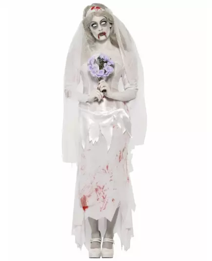 Zombie panna młoda kobieta kostium na Halloween, Rozmiar: Medium