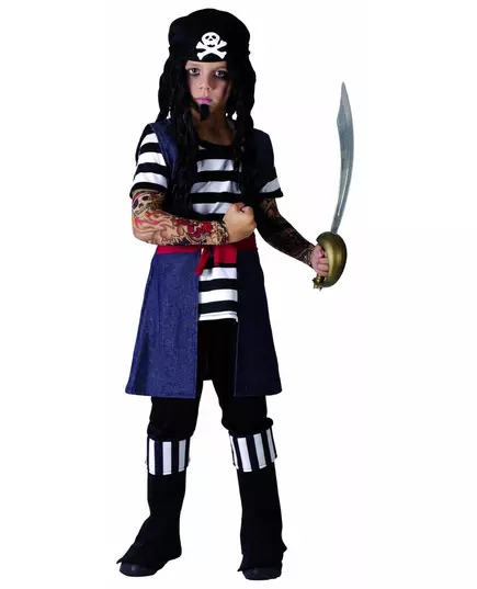Kostium wytatuowanego pirata dla chłopca, Rozmiar: 10-12 lat (130-140 cm)