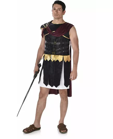Kostium rzymskiego gladiatora czarno-złoty męski, Rozmiar: X-Large