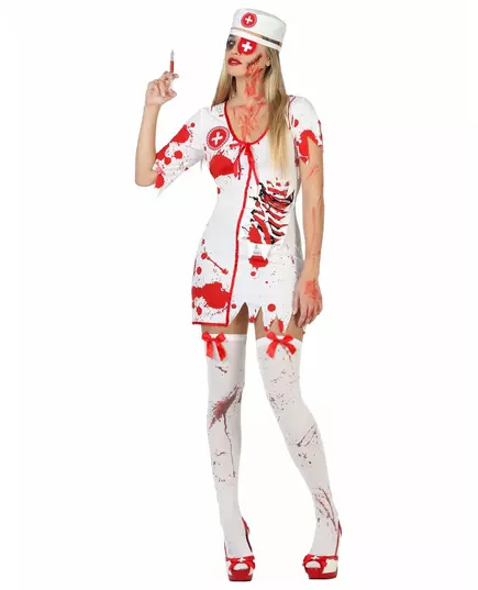 Kostium krwawej pielęgniarki na Halloween dla kobiet, Rozmiar: Medium/Large