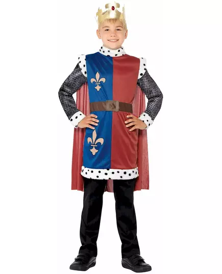 Średniowieczny kostium króla dla chłopców, Rozmiar: 7-9 lat (130/143 cm)