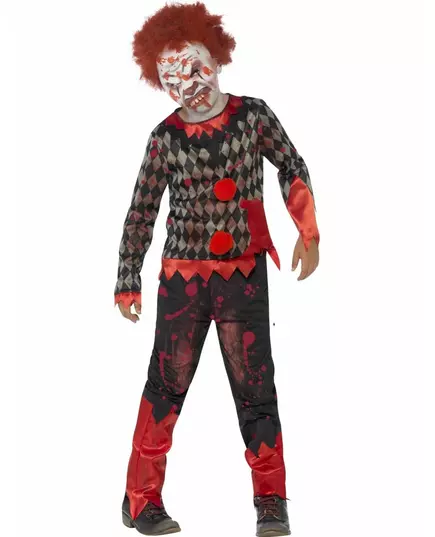 Dziecięcy kostium klauna zombie na Halloween, Rozmiar: 10-12 lat (145/158 cm)