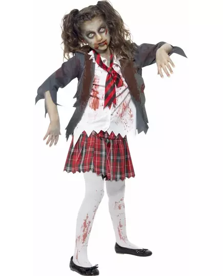 Uczennica Zombie kostium na Halloween, Rozmiar: 13-15 lat (152/163 cm)