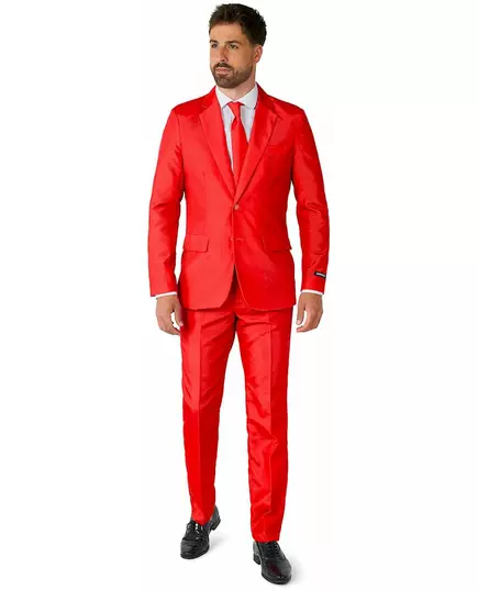 Suitmeister™ męski czerwony garnitur Mr. Solid, Rozmiar: Large (EU 52-54)