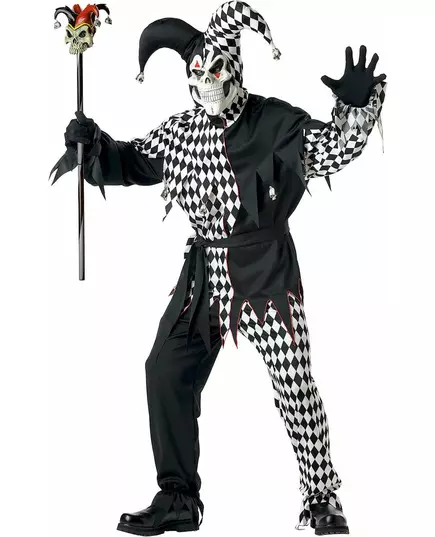Kostium klauna arlekina na Halloween dla mężczyzn czarny, Rozmiar: XX-Large