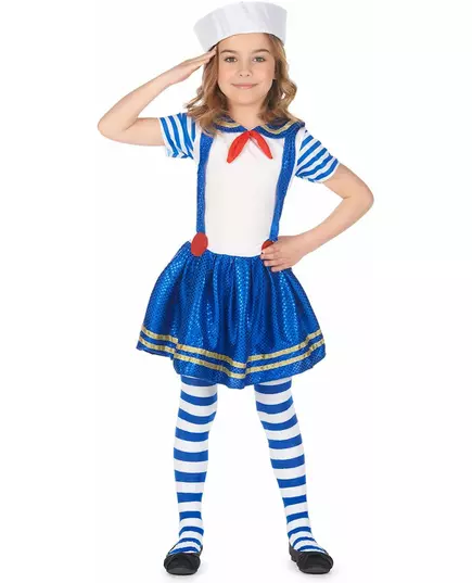Kostium błyszczący żeglarz dla dziewczynki, Rozmiar: 10-12 lat (130-140 cm)