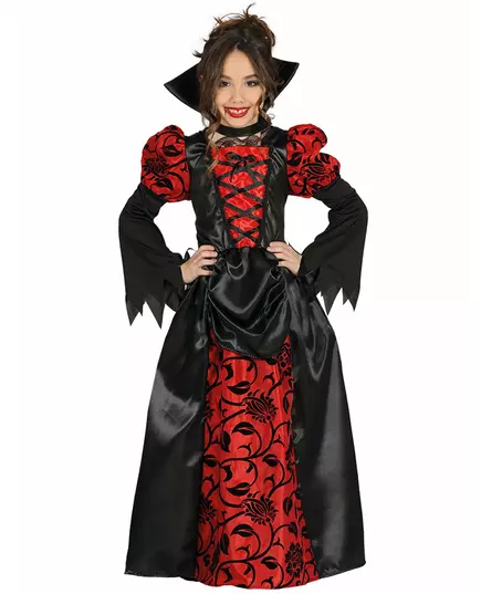 Szlachetna hrabina wampirzyca kostium na Halloween, Rozmiar: 10-12 lat (142-148 cm)