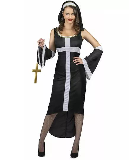 Kostium zakonnica sexy biały krzyż damski, Rozmiar: Medium