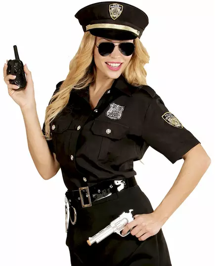 Kostium policjantka czarny damski, Rozmiar: X-Large