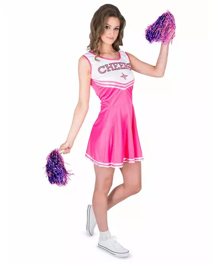 Różowy kostium cheerleaderki CHEERS dla kobiet, Rozmiar: Medium