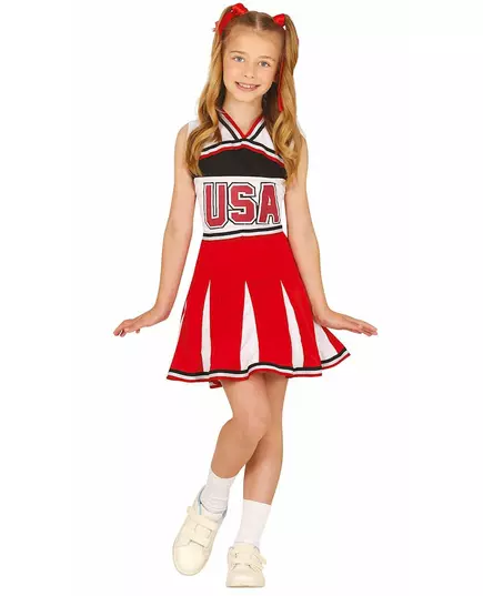 Kostium cheerleaderka USA dla dziewczynki, Rozmiar: 10-12 lat (142-148 cm)