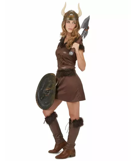 Brązowy kostium sexy wiking dla kobiet, Rozmiar: Medium