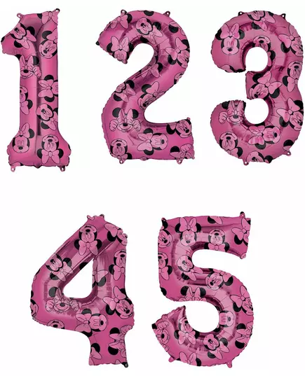 Balon foliowy z cyframi Minnie™ 66cm, Rozmiar: 4