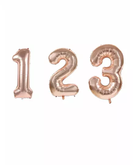 Balon foliowy cyfry różowe złoto 36 cm, Rozmiar: 9