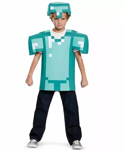 Kostium zbroja Minecraft™ dla dzieci, Rozmiar: 10-12 lat (137 - 149 cm)