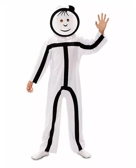 Kostium z dziecięcymi maskami Stickman, Rozmiar: 5-6 lat (105-121 cm)