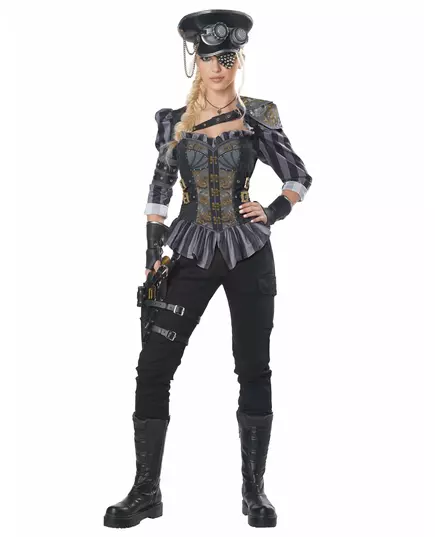 Kostium kapitana steampunk deluxe damski, Rozmiar: Medium (40/42)