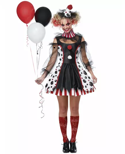 Kostium Psycho Clown deluxe damski, Rozmiar: Small (38/40)