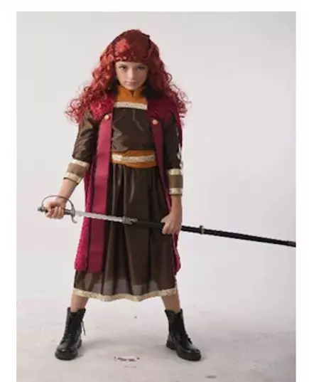 Strój księżniczki, bordowy, dalekiej północy, dla dziewczynki, Rozmiar: 5-6 lat (105-116 cm)
