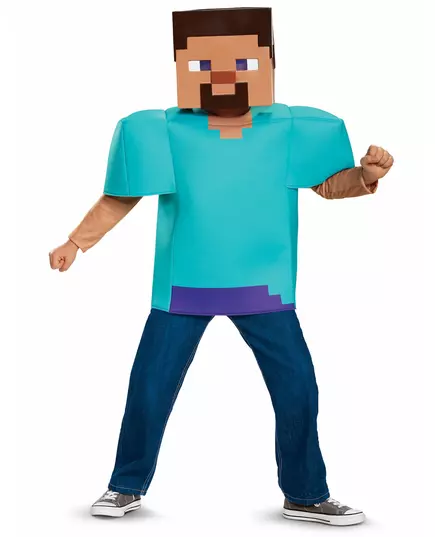 Kostium Steve Classic Minecraft™ dla dzieci, Rozmiar: 7-8 lat (124 - 136 cm)