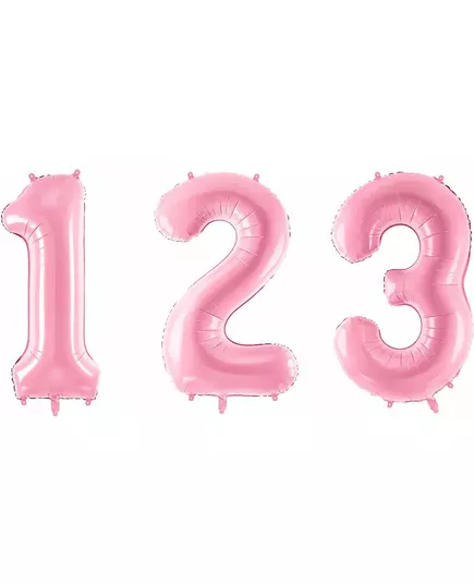Gigantyczny pastelowy różowy balon z cyframi 86 cm, Rozmiar: 9