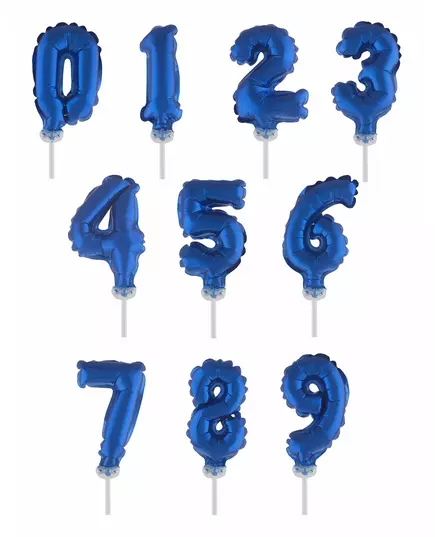 Ciemnoniebieskie balony numeryczne Topper 12.7 cm, Rozmiar: Numer 3