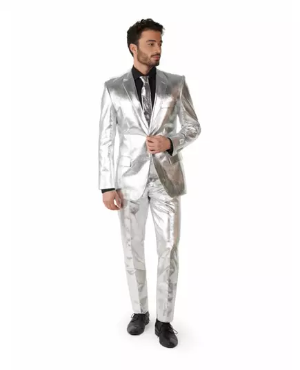 Męski srebrny garnitur Opposuits™ Mr. Shiny, Rozmiar: Large (EU 52-54)