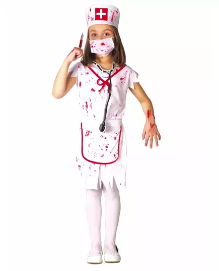 Kostium biała pielęgniarka zombie dla dziewczynki, Rozmiar: 10-12 lat (142-148 cm)