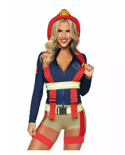 Kostium sexy szorty strażak deluxe damski, Rozmiar: Small (36-38)