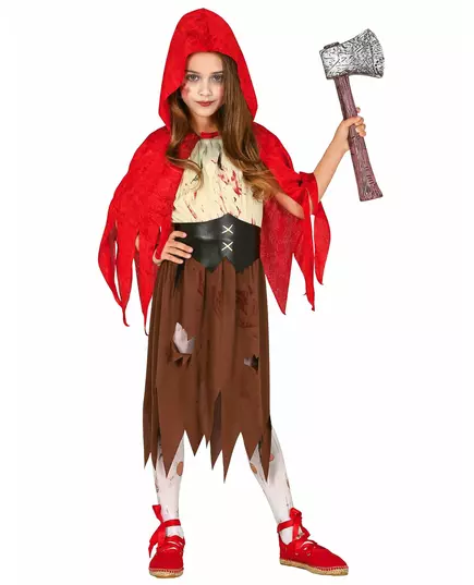 Kostium zombifikowanego czerwonego kapturka dla dzieci, Rozmiar: 10-12 lat (142-148 cm)