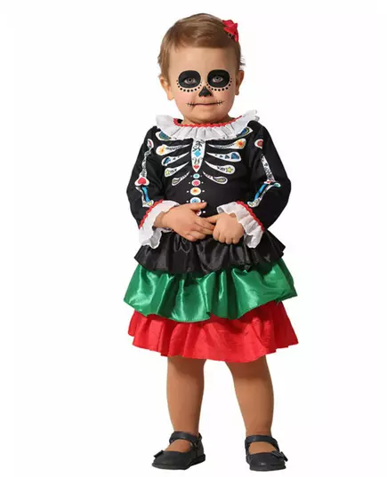 Kostium szkieletu dla dziewczynki Dia de los muertos, Rozmiar: 12-24 miesiące (88 cm)